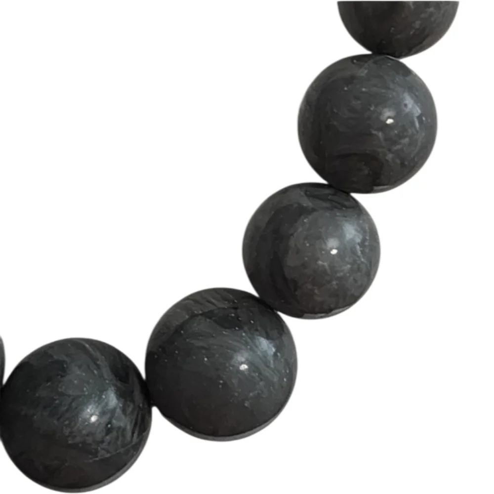 Swirled Gray Beaded Necklace